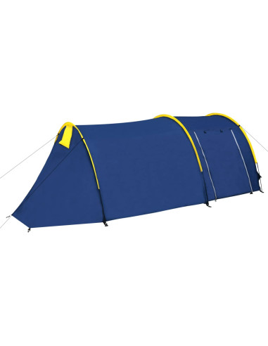 Tenda da Campeggio per 4 Persone Blu Marino/Giallo