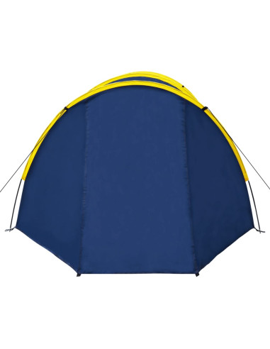 Tenda da Campeggio per 4 Persone Blu Marino/Giallo