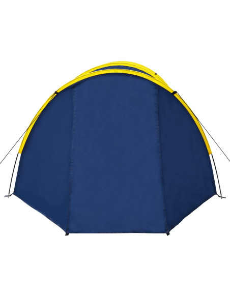 Tenda da Campeggio per 4 Persone Blu Marino/Giallo