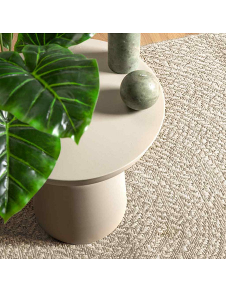 Tappeto ZIZUR Crema 240x240 cm Aspetto Iuta Interni ed Esterni