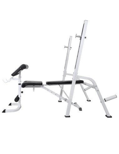 Panca Multifunzione con Rack Bilanciere e Set Manubri 120 kg