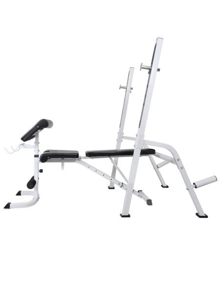 Panca Multifunzione con Rack Bilanciere e Set Manubri 120 kg