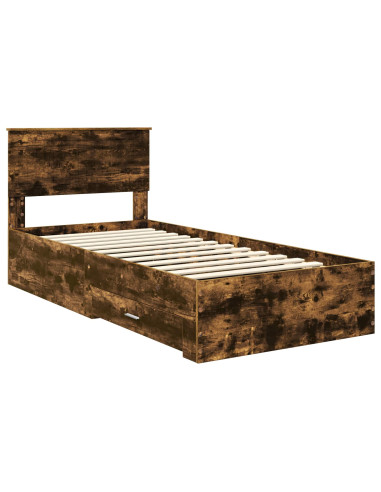 Struttura del letto Rovere fumé 90 x 190 cm Legno multistrato