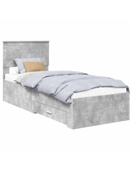 Struttura del letto Grigio Certo e Argento 70 x 190 cm