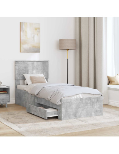 Struttura del letto Grigio Certo e Argento 70 x 190 cm