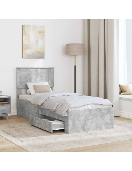 Struttura del letto Grigio Certo e Argento 70 x 190 cm