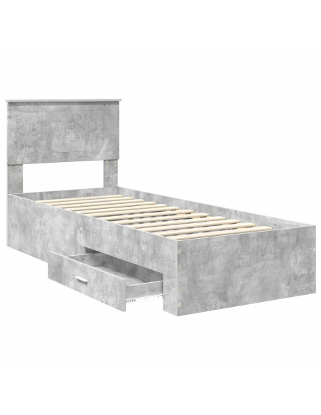 Struttura del letto Grigio Certo e Argento 70 x 190 cm