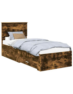 Struttura del letto Rovere Affumicato e Argento 75 x 190 cm 2