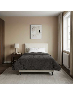 Duvet Estivo Antracite 140 x 220 cm Microfibra e Fleece Teddy