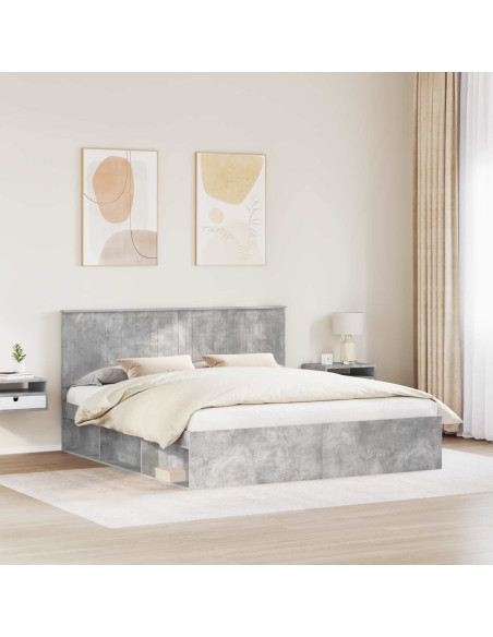 Struttura del letto Calcestruzzo 180 x 200 cm Pino massello