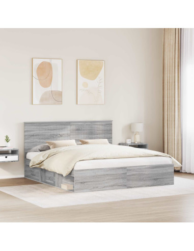 Struttura del letto Grigio Sonoma 180 x 200 cm Pino massello