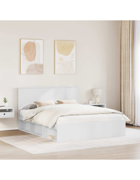Struttura del letto Bianco 160 x 200 cm Pino massello