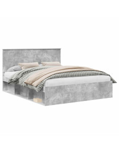 Struttura del letto Calcestruzzo 160 x 200 cm Pino massello 2