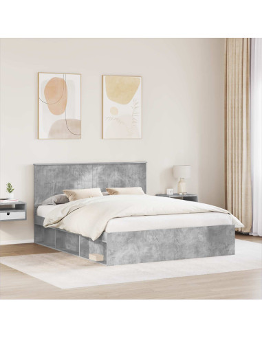 Struttura del letto Calcestruzzo 160 x 200 cm Pino massello