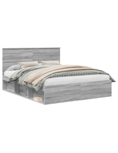 Struttura del letto Grigio Sonoma 160 x 200 cm Pino massello 2