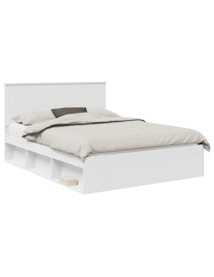 Struttura del letto Bianco 150 x 200 cm Pino massello 2