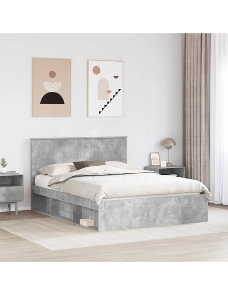 Struttura del letto Grigio Concretè 150 x 200 cm Pino massello