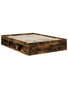 Struttura del letto Rovere fumé 140 x 200 cm Pino massello 2