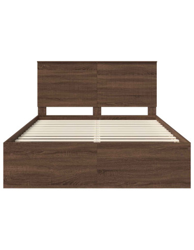 Struttura del letto Rovere Marrone 140 x 200 cm Pino massello
