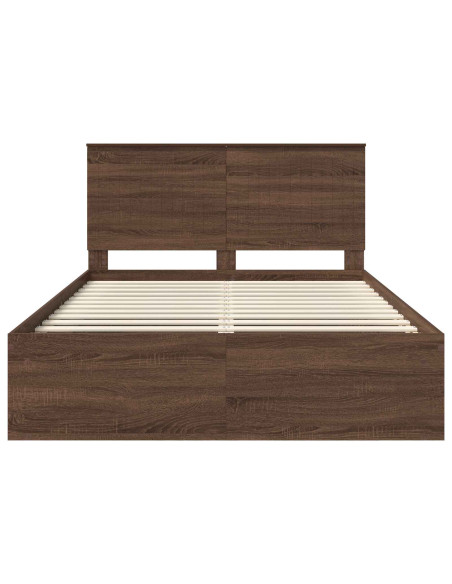 Struttura del letto Rovere Marrone 140 x 200 cm Pino massello