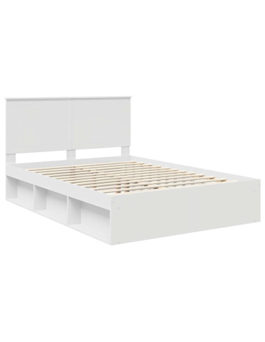 Struttura del letto Bianco 140 x 190 cm Pino massello
