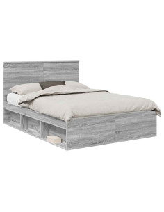 Struttura del letto Grigio Sonoma 140 x 190 cm Pino massello 2