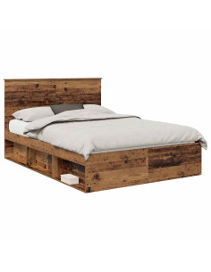 Struttura del letto Legno vecchio 140 x 190 cm Pino massello 2