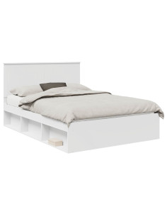 Struttura del letto Bianco 135 x 190 cm Pino massello 2