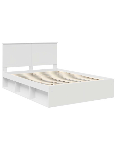 Struttura del letto Bianco 135 x 190 cm Pino massello
