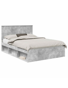 Struttura del letto Grigio Concretè 135 x 190 cm Pino massello 2