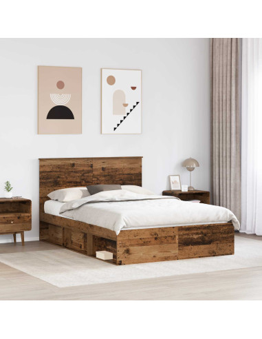 Struttura del letto Legno vecchio 135 x 190 cm Pino massello