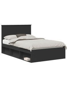 Struttura del letto Nero 120 x 200 cm Pino massello 2