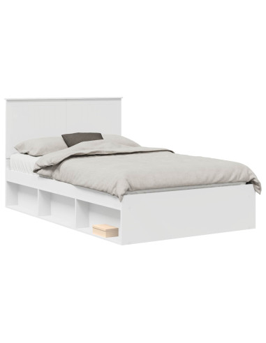 Struttura del letto Bianco 120 x 190 cm Pino massello