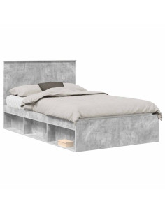 Struttura del letto Calcestruzzo 120 x 190 cm Pino massello 2