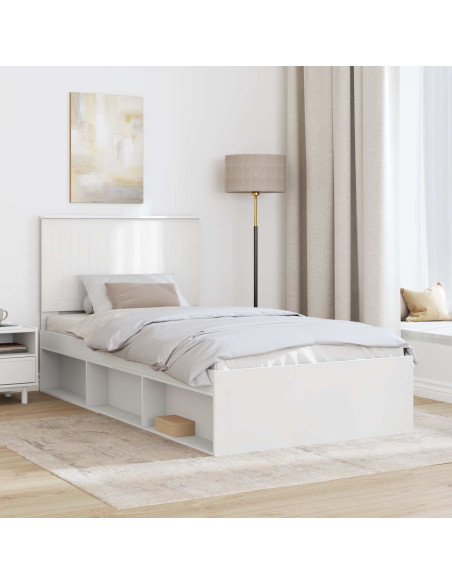 Struttura del letto Bianco 100 x 200 cm Pino massello