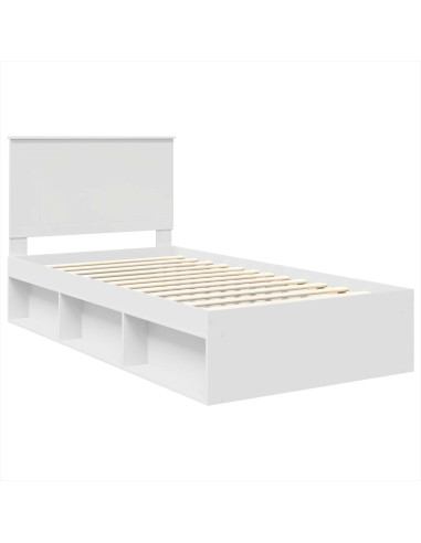 Struttura del letto Bianco 100 x 200 cm Pino massello