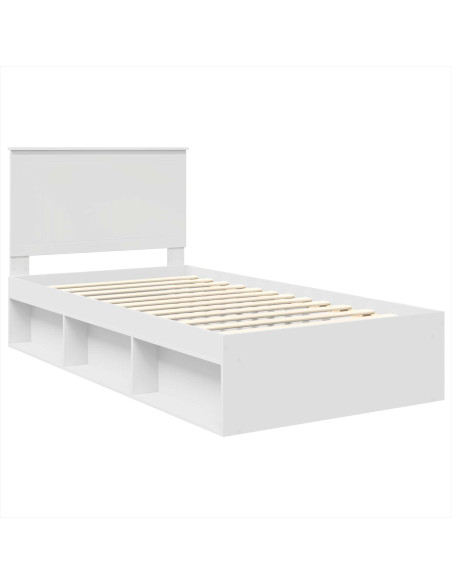 Struttura del letto Bianco 100 x 200 cm Pino massello