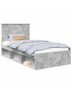 Struttura del letto Grigio Concretè 100 x 200 cm Pino massello 2