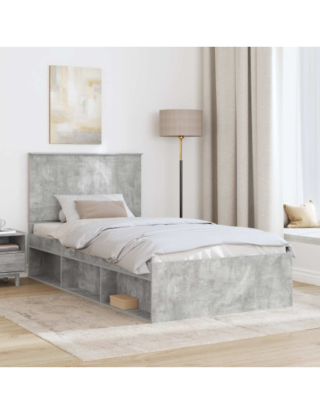 Struttura del letto Grigio Concretè 100 x 200 cm Pino massello