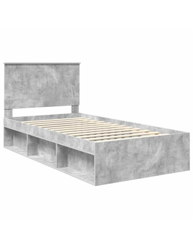 Struttura del letto Grigio Concretè 100 x 200 cm Pino massello