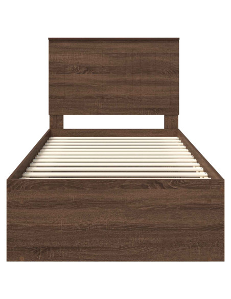 Struttura del letto Rovere Marrone 90 x 200 cm Pino massello