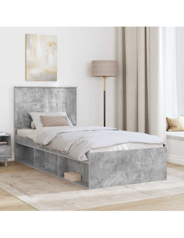 Struttura del letto Grigio Concretè 90 x 190 cm Pino massello