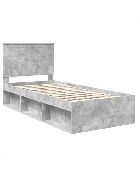 Struttura del letto Grigio Concretè 90 x 190 cm Pino massello