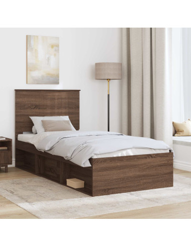 Struttura del letto Rovere Marrone 90 x 190 cm Pino massello