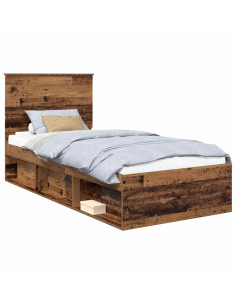 Struttura del letto Legno vecchio 90 x 190 cm Pino massello 2