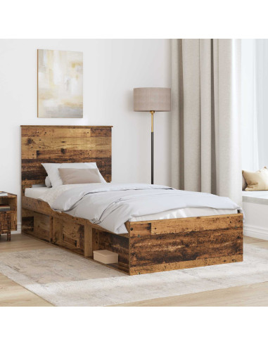 Struttura del letto Legno vecchio 90 x 190 cm Pino massello