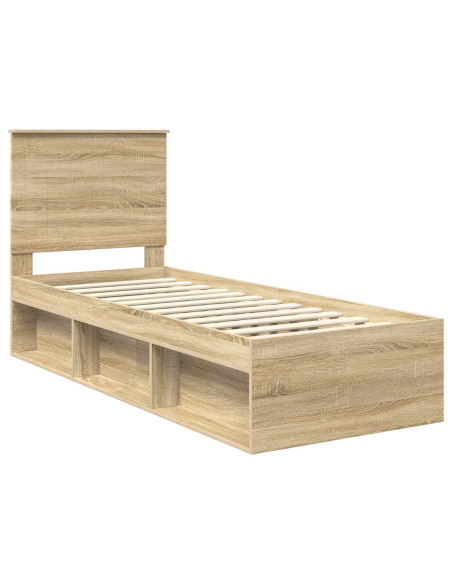Struttura del letto Rovere Sonoma 75 x 190 cm Pino massello