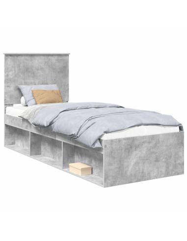 Struttura del letto Grigio Concretè 75 x 190 cm Pino massello