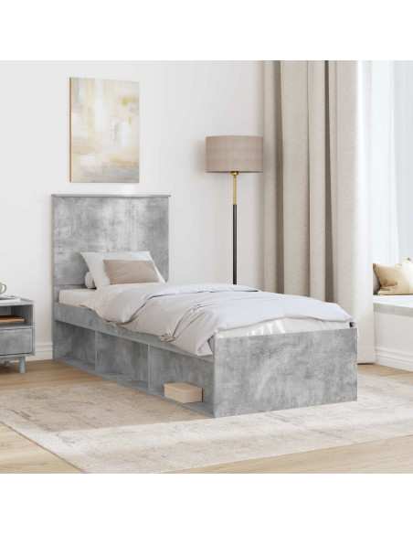 Struttura del letto Grigio Concretè 75 x 190 cm Pino massello