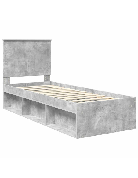 Struttura del letto Grigio Concretè 75 x 190 cm Pino massello